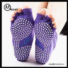 Morewin hot selling women half toe yoga pilates socks anti slip wholesale, custom printed logo Morewin hot selling women half toe yoga pilates socks anti slip wholesale, custom printed logo