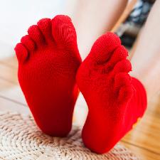 Morewin Chinese Lucky Red Custom Logo Five Toe Socks wholesale, custom printed logo Morewin Chinese Lucky Red Custom Logo Five Toe Socks wholesale, custom printed logo