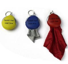 Rubber Key Tag W/Micro Fiber Cloth wholesale, custom printed logo