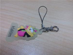 Glow in the dark PVC Charm, Glow in the Dark PVC Mobile Phone Chain wholesale, custom printed logo