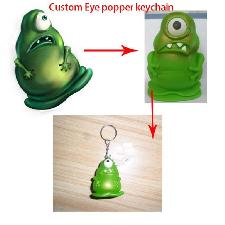 Eye Popper Cow Keychain, Animal Eye Popper Toy For School wholesale, custom logo printed