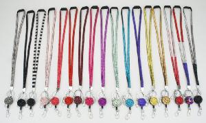 Diamante Lanyard With Badge Reel wholesale, custom logo printed