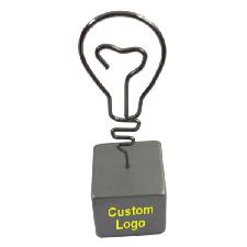 paper clip memo holder with custom design curved wire wholesale, custom printed logo
