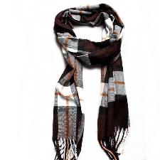 Grid Printing Scarf with Fringe wholesale, custom printed logo