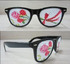 Pinhole Eyeglasses With Color Painting Printing On Lens wholesale, custom printed logo