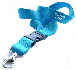 Silkscreen lanyard with release buckle, metal hook wholesale, custom logo printed