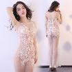 Sexy Long Dress Real Silk Floral Feather Transparent Handmade